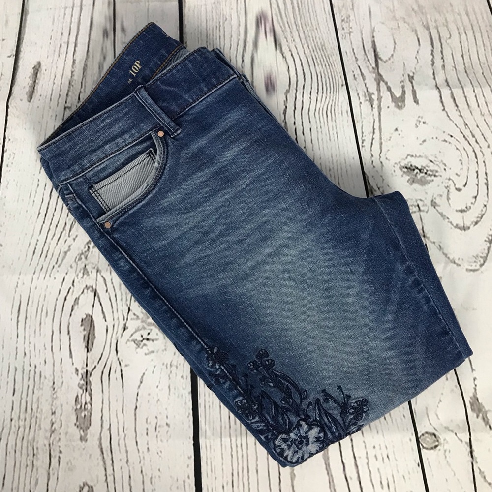 White House Black Market Embroidered Jeans